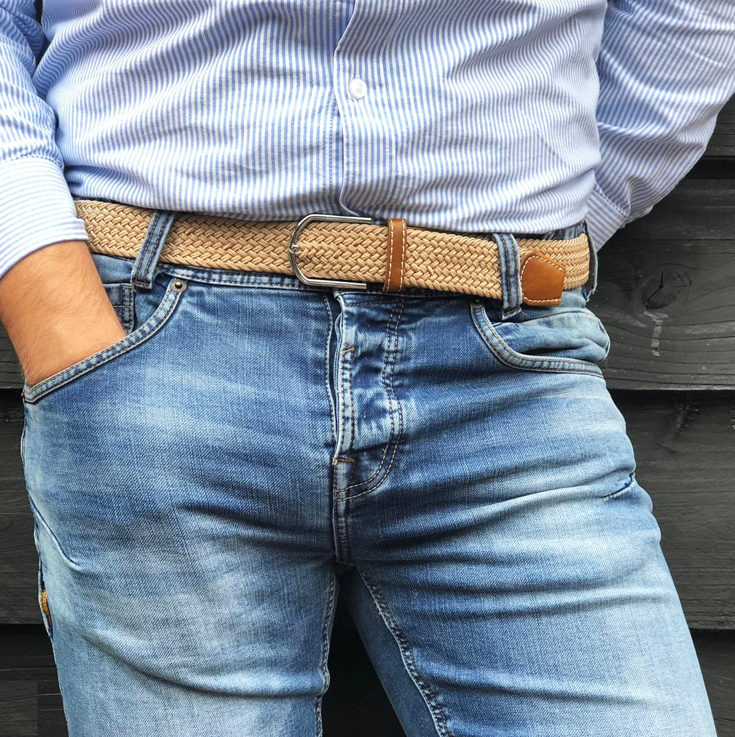 Elastischer Gürtel Beige