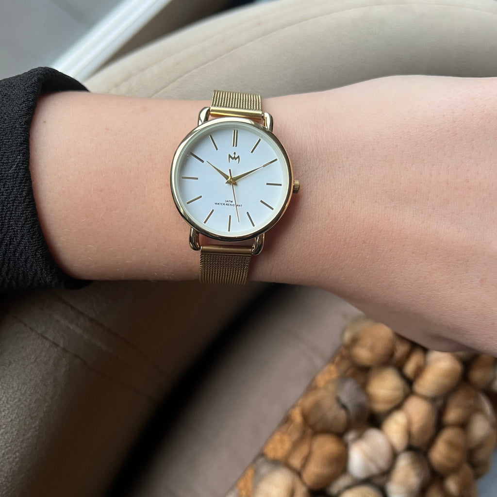 Crown Watch Bold Mesh Gold