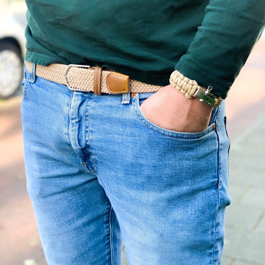 Elastischer Gürtel Beige